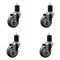 Service Caster 3.5'' Gray Poly Wheel Swivel 1-3/4'' Expanding Stem Caster Set, 4PK SCC-EX20S3514-PPUB-134-4 - alternate 1